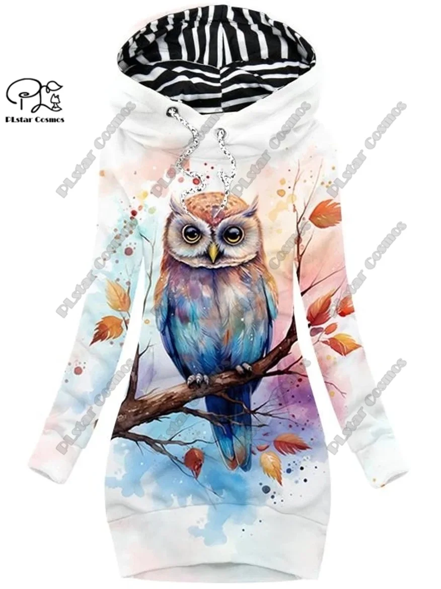 PLstar Cosmos-Sudadera larga con estampado 3D para mujer, vestido con estampado de animales, bonito patrón de gato, informal, adelgazante, M-3