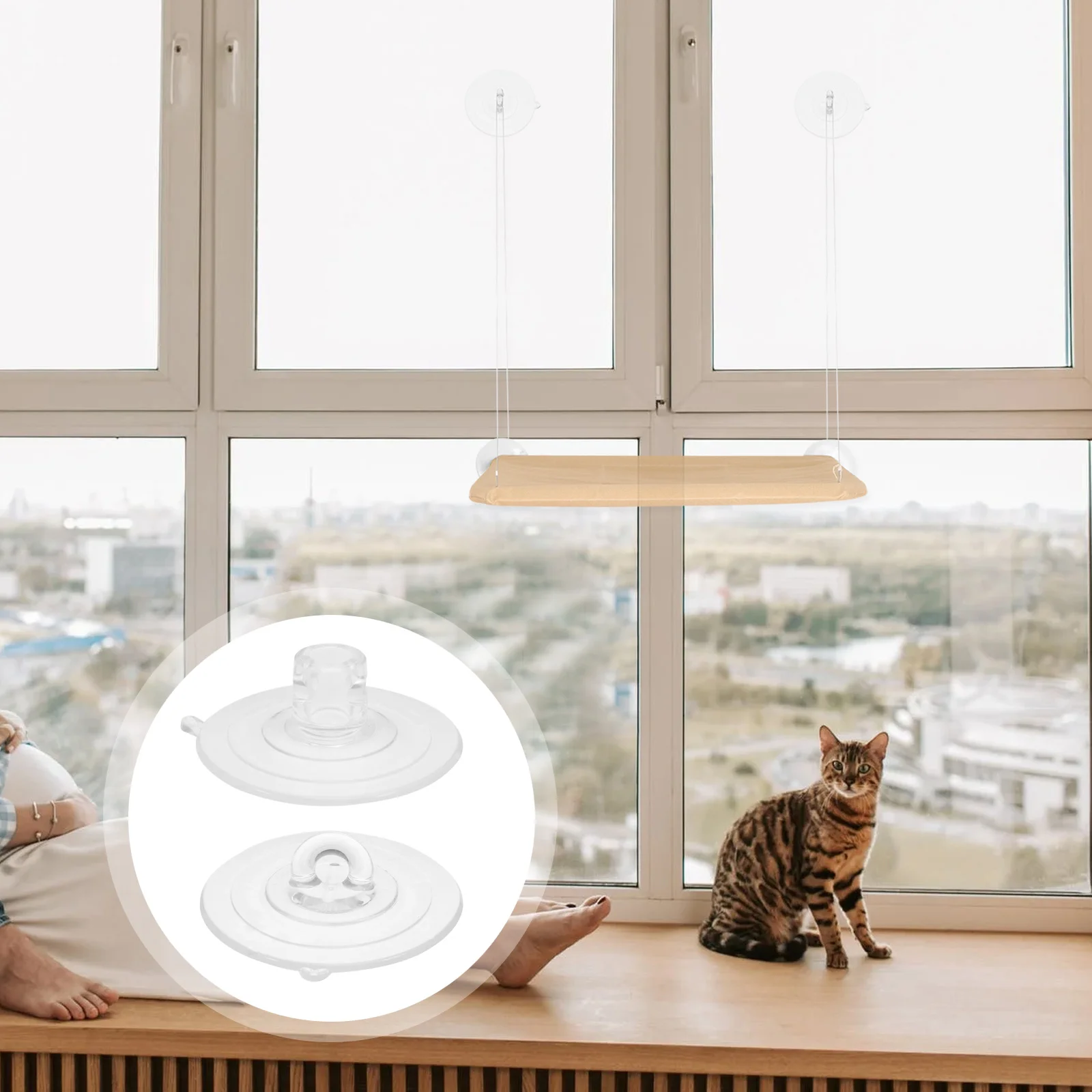 

8pcs Cat Window Bed Suction Cups Transparent Replacement Kit Strong Suction For Glass Wall Mount Cat Perch Saving