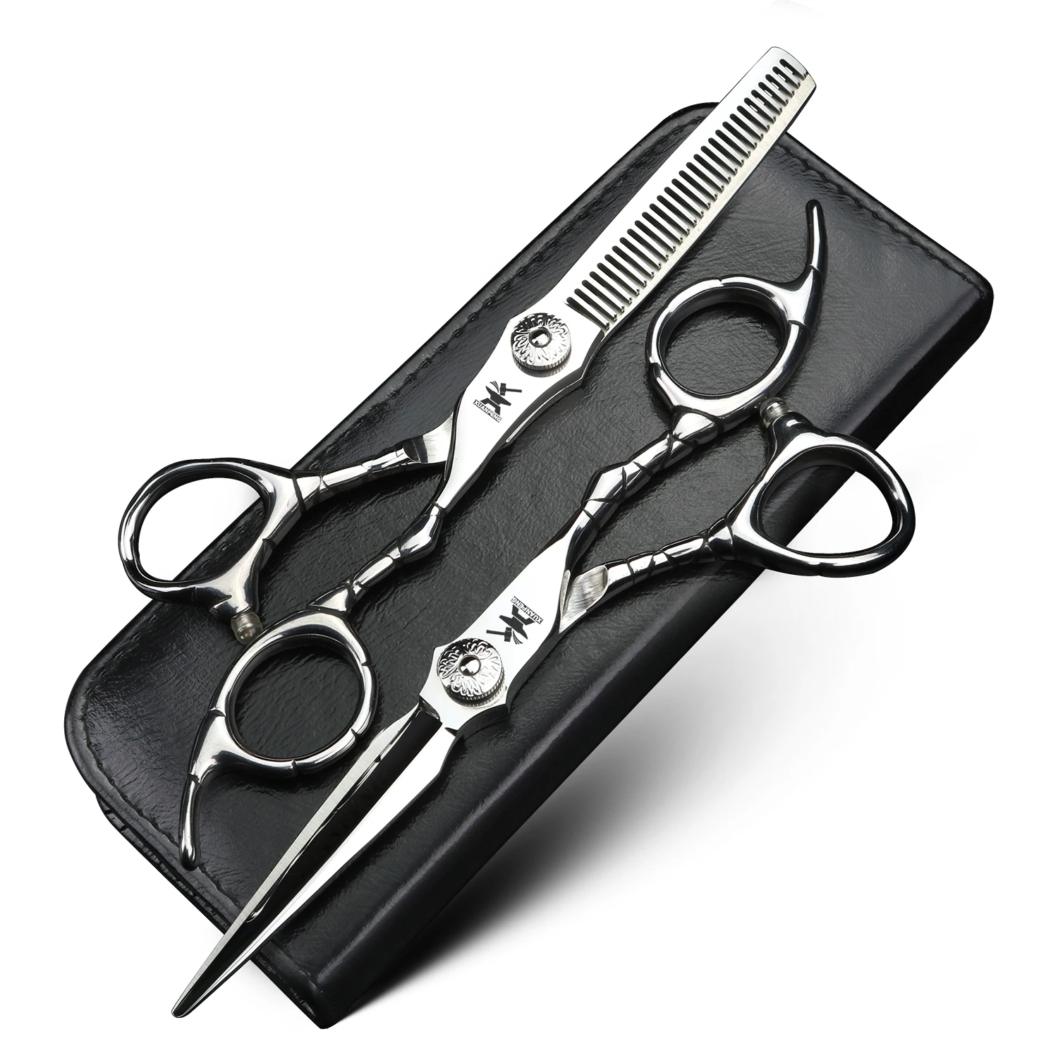 

XUANFENG 6 inch Muscle Handle Hair Scissors Barber Styling Tools Cutting Scissors and Thinning Scissors