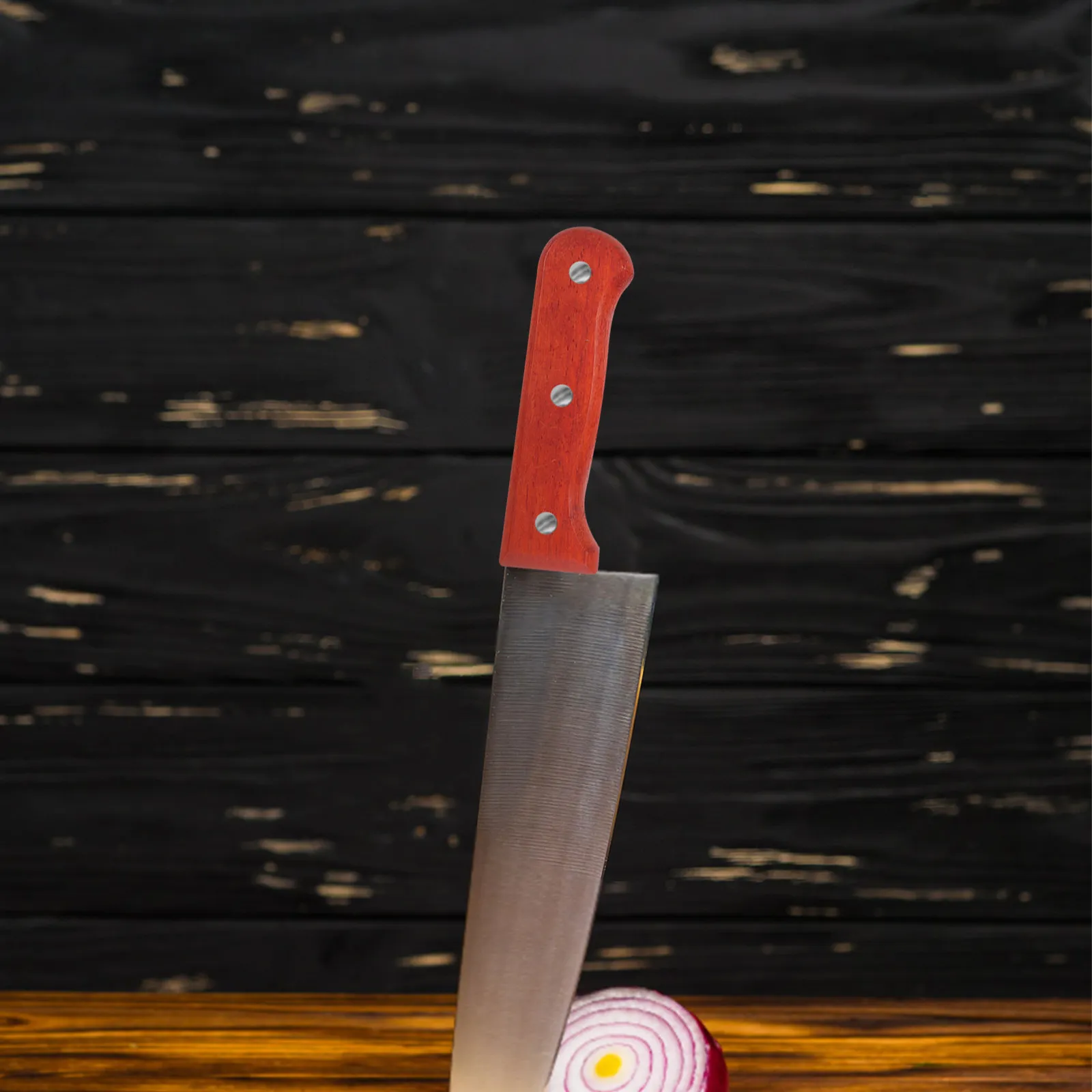 1Pair Red Pear Wood Knife Handle Replacement Fixed Hand Guard Kitchen Knife Grip DIY Cutter Handle Repair Accessory
