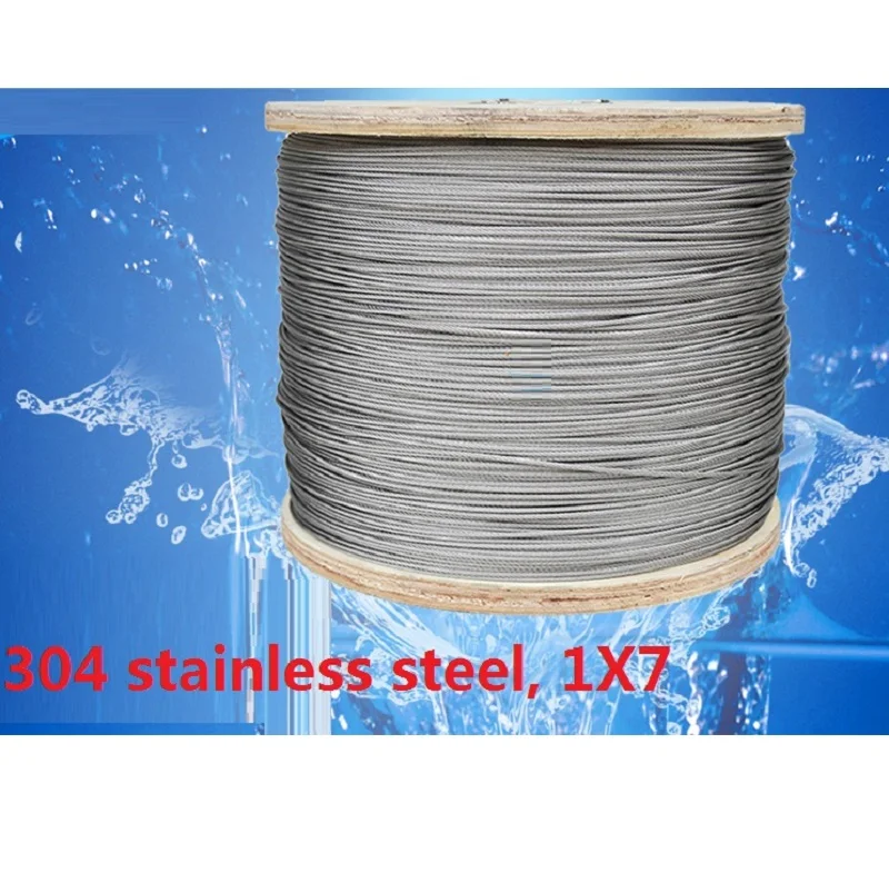 

0.15MM-- 0.6MM,100-200M, 1X7, 304 stainless steel wire rope softer fishing cable clothesline ,boat part,marine hardware