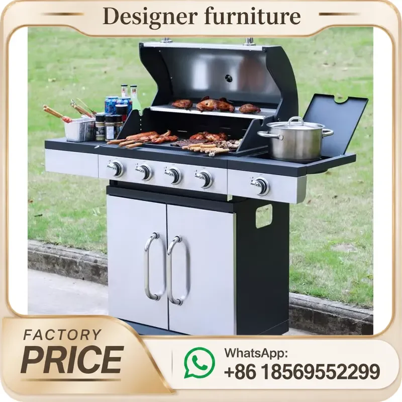 13.7KW Stainless Steel Gas BBQ Grill 4+1 Burner Mixed Griddle For Indoor Outdoor Family Party Event Cooking