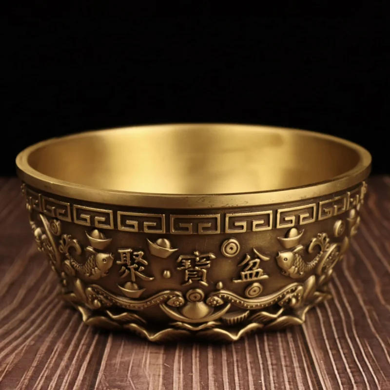 Pure Copper Seiko Thickened Wealth and Luck Cornucopia Lucky Lotus Bottom Cornucopia Living Room Entrance Office Decoration