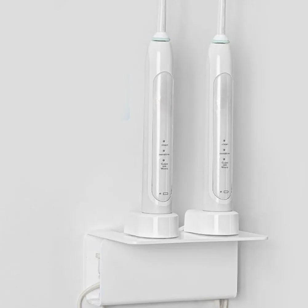 Acrylic Wall Mounted Electric Toothbrush Holder Cable Organizer Space Saving Bathroom Toothbrush Storage Rack Vanity Organizer