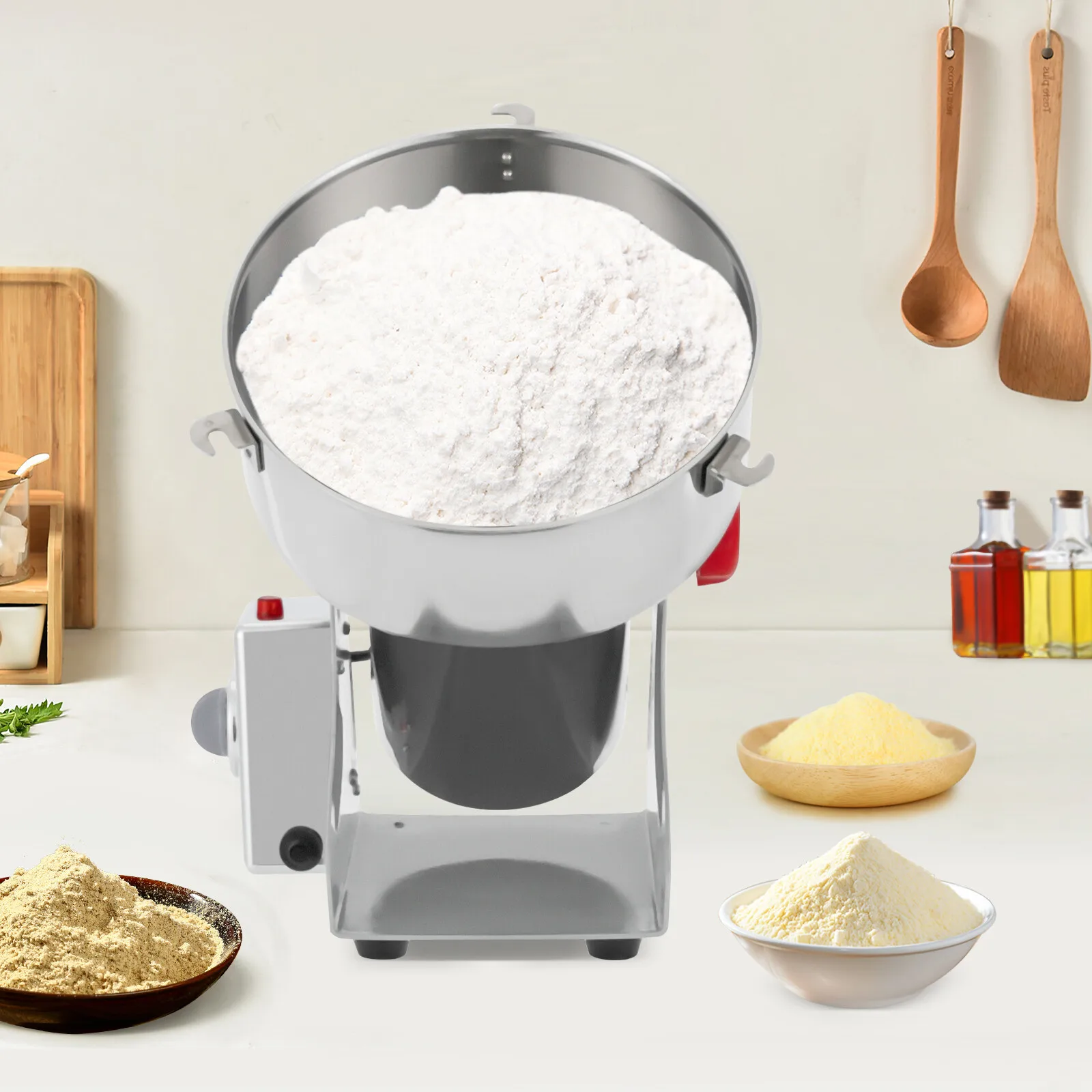 

Электрическая мельница для зерна, 4500 Вт, емкость 5,51 фунта, нержавеющая сталь, коммерческий класс для зерна, специй, кофе