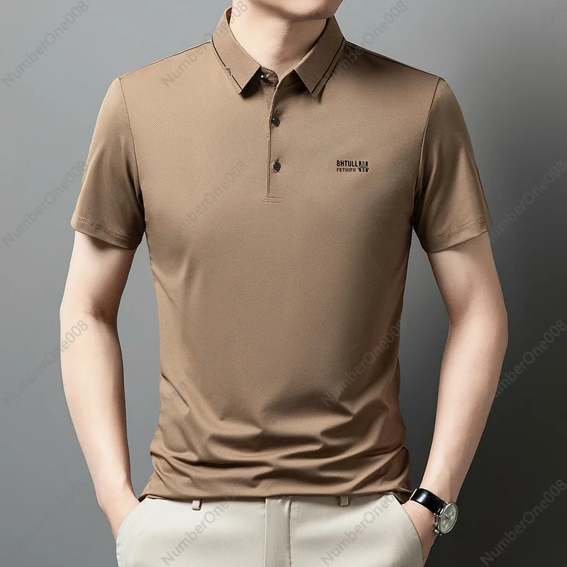 POLO Shirt Short-sleeved Men's Summer New Middle-aged Fashion Casual Solid Color Lapel Half-sleeved T-shirt Men's