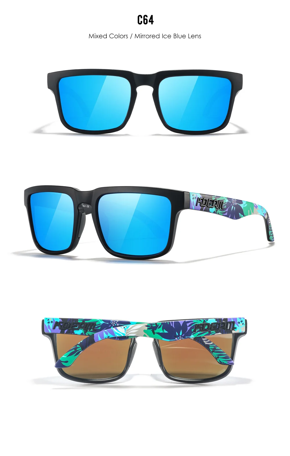 KDEAM Neue Farben Klassische KD332 Quadratische Polarisierte Sonnenbrille Für Männer Und Frauen Reisen Sonnenbrille Mit Fall Für Einfache Tragen – Detail 19