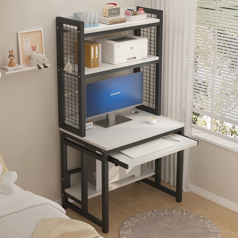 

Small computer desk desktop home desk bookshelf integrated table mini single printer small size bedroom table