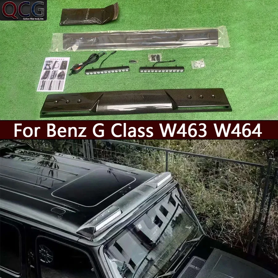 

For Mercedes Benz G Class W463 W464 G53 G50 G500 G550 Carbon fiber top wing refit top lamp add decorative lamp Spoiler Body Kit