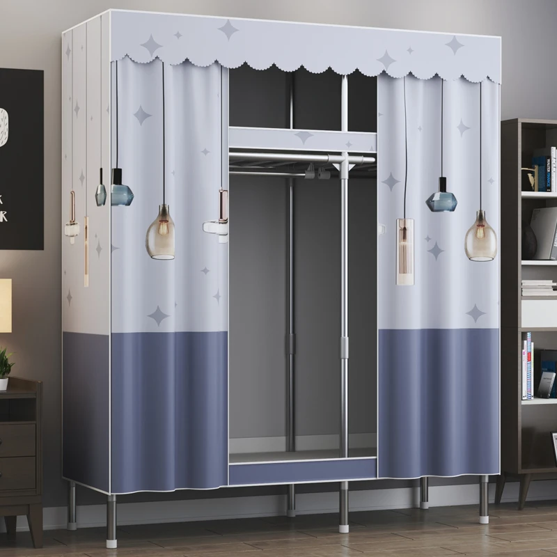 Wardrobe, household bedroom, cloth wardrobe, all steel frame, thickened, sturdy, durable, easy to disassemble and assemble