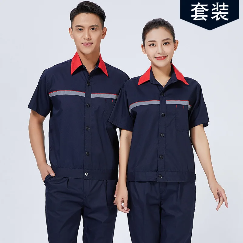 Gas Station Overalls Summer Suit Men's Thin Short-sleeved Gas Sinopec Group Anti-static Overalls