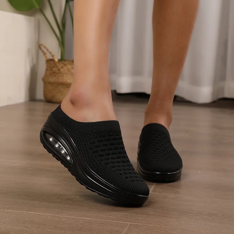 Casual Women Shoes Fashion Flying Women Heightening Air Cushion Mother Platform Nurse Rocking Travel Shoes White Shoes