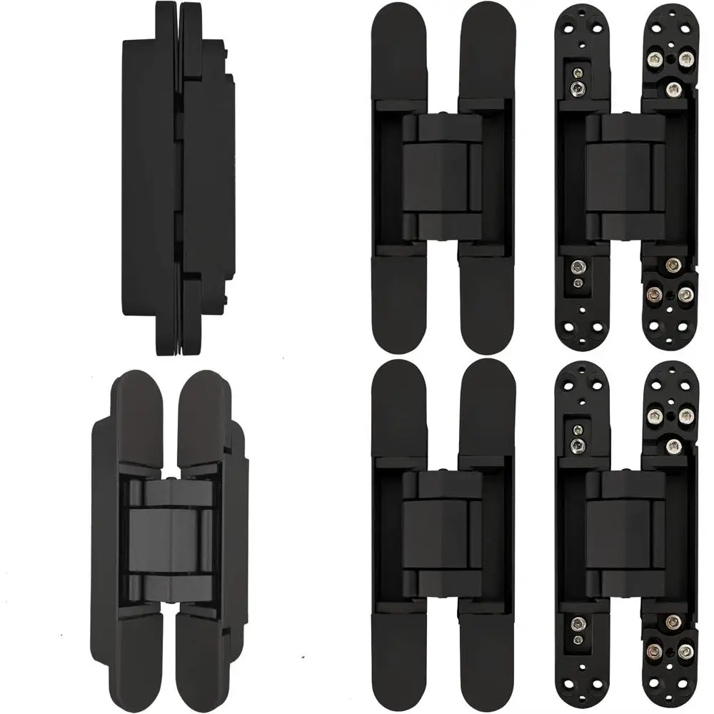 

Усиленные скрытые петли для дверей весом до 80 кг, регулируемые, 7-дюймовые, черные - 2 шт.