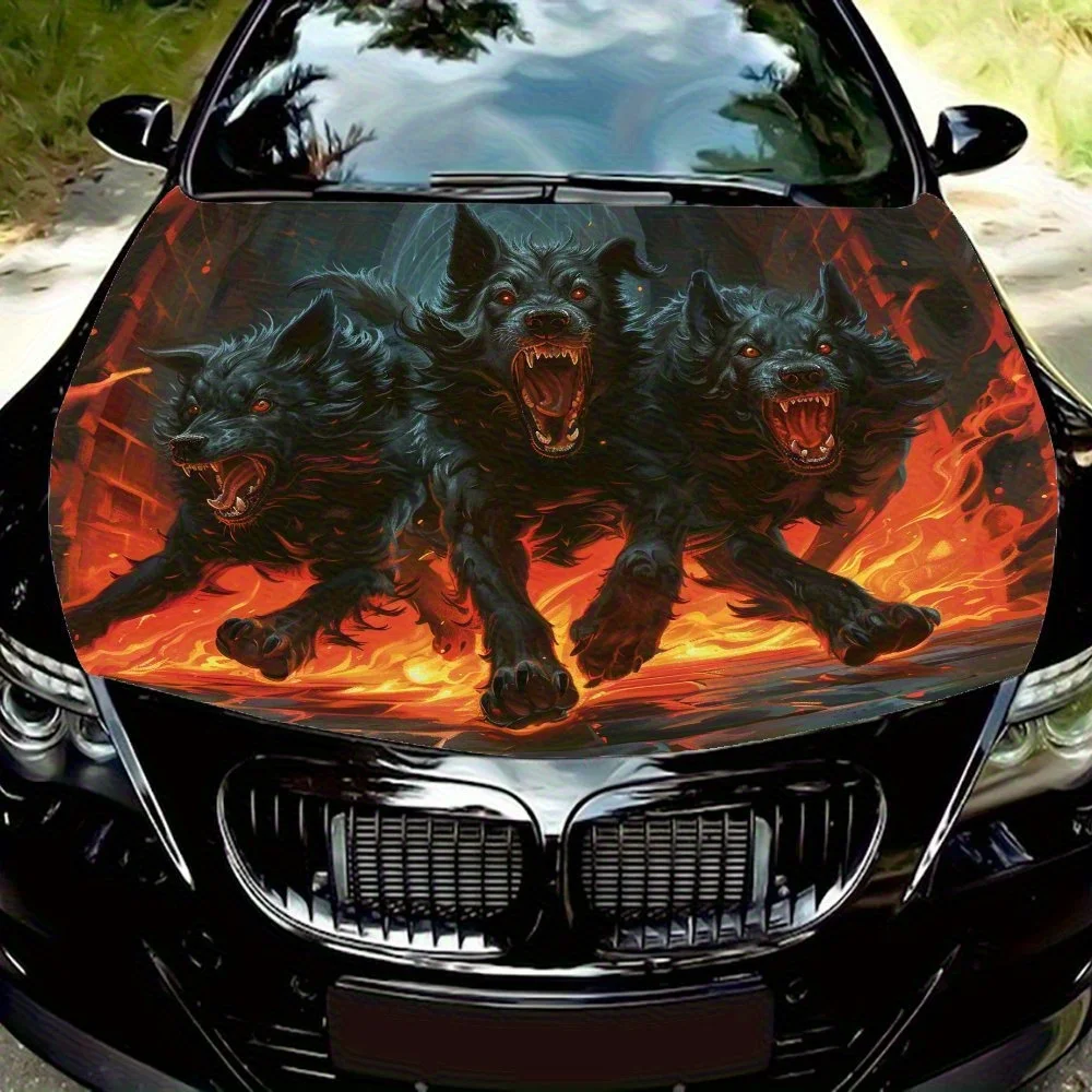 

Наклейка на капот автомобиля «Три Hellhounds», прочные автомобильные виниловые обертки, подходящие для большинства автомобилей, защитная пленка на капот двигателя автомобиля Gif