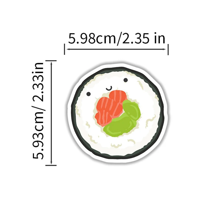 50枚入りのかわいい寿司ステッカーパック、日本の食べ物ロールライスビニール防水デカール、ラップトップ、ウォーターボトル、スクラップブック、ジャーナル用 ﻿