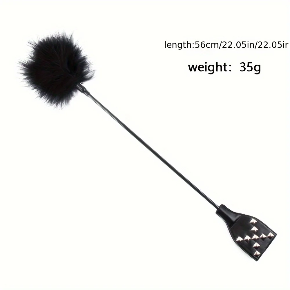 Pholiota Adiposa  Leather Paddle Flirty Feather Whip Sex Toys  Conditioning Foreplay Teasing Bondage Equipment for Women Flirts