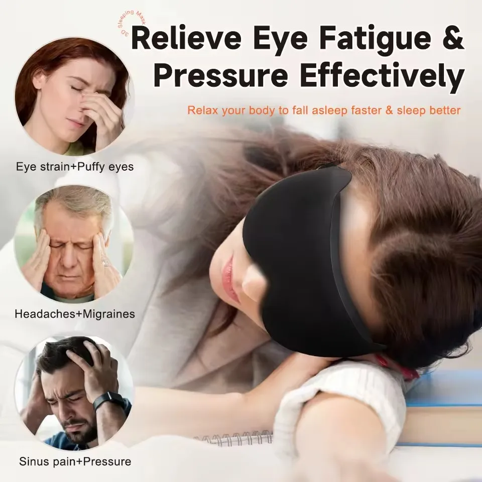 Eye Mask for Sleeping 3D Contoured Cup Blindfold Concave Molded Night Sleep Mask Block Out Light with Women Men