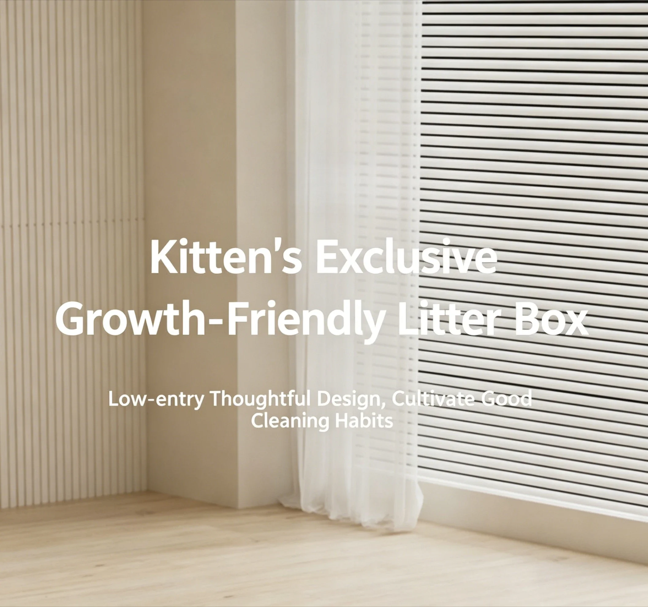 Jumbo Anti-Spritz Katzentoilette Halb-Überdachte Haustier-Toilette für Große Katzen Extra Breit – Detail 4