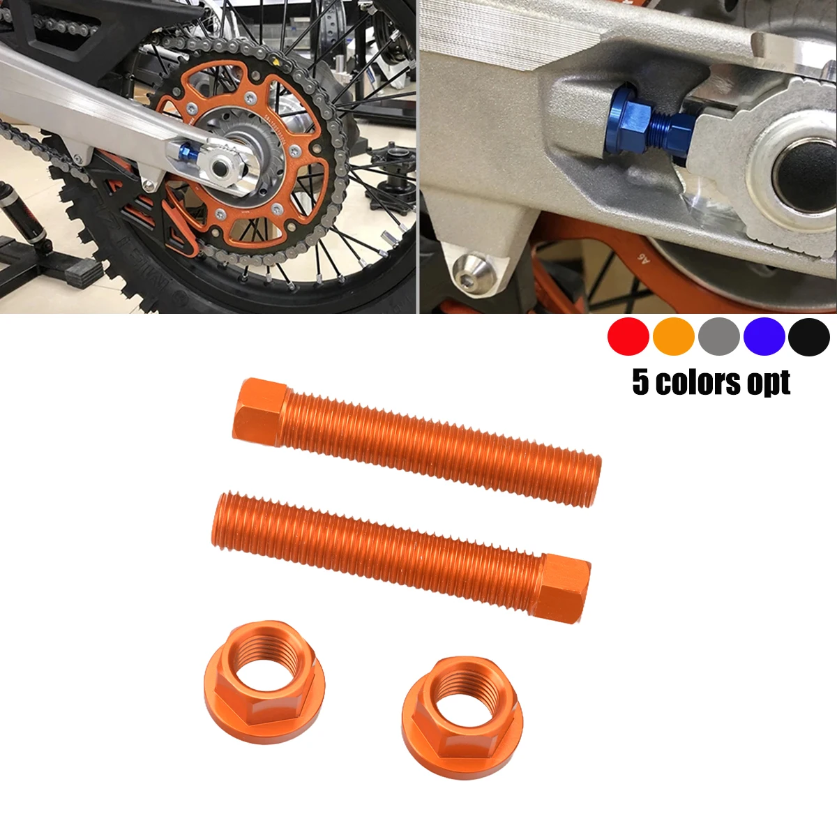 

M10 Motorcycle CNC Chain Regulator Screws And Nuts For KTM XC XCF XCW SX SXF EXC EXCF TPi 6D 125 150 200 250 300-500 2007-2023