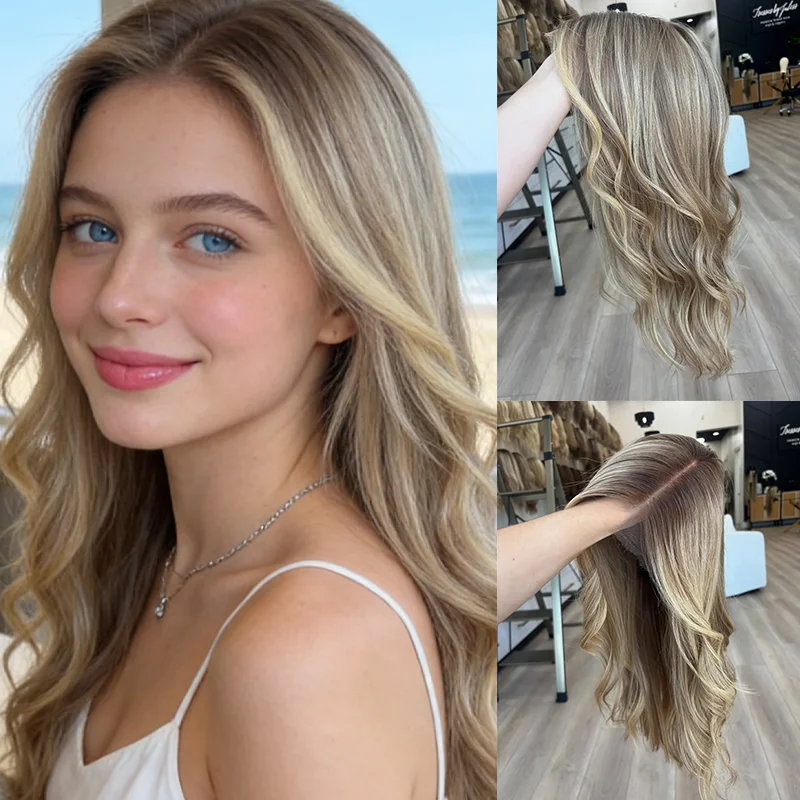 

Futura Ash Blonde Ombre Lace Front Wigs For Women Body Wave HD Transparent Lace Frontal Wig Synthetic Hair Long Wig Pre Plucked
