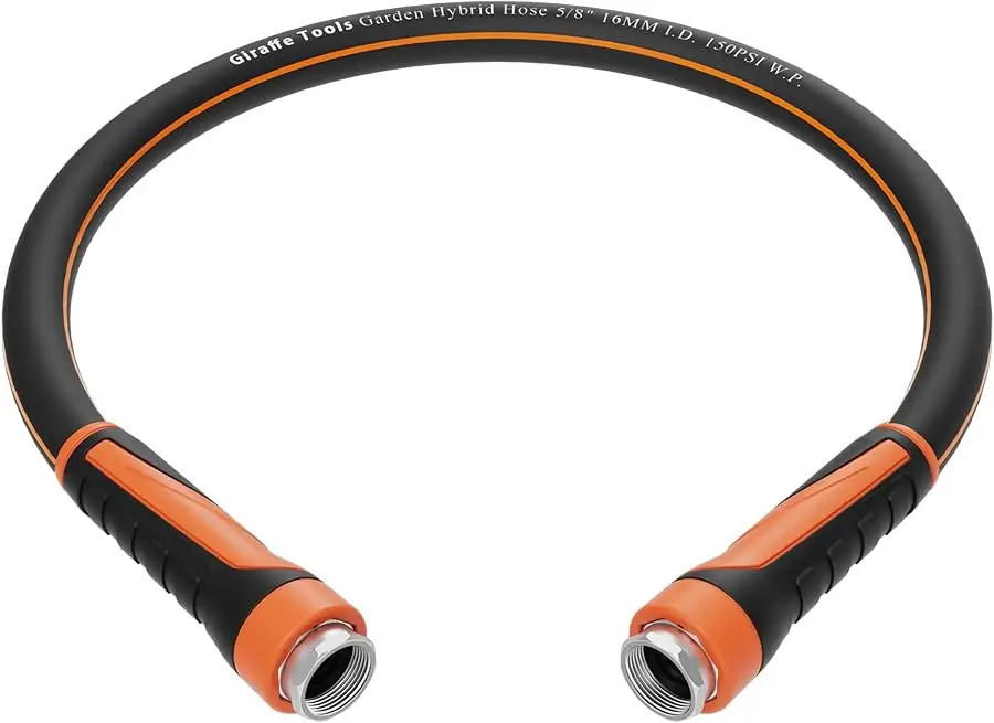 

Garden Leader Hose 3ft x 5/8", Short Water Hose Heavy Duty, Flexible, Lightweight Hybrid Hose with Swivel Handle, Double Female