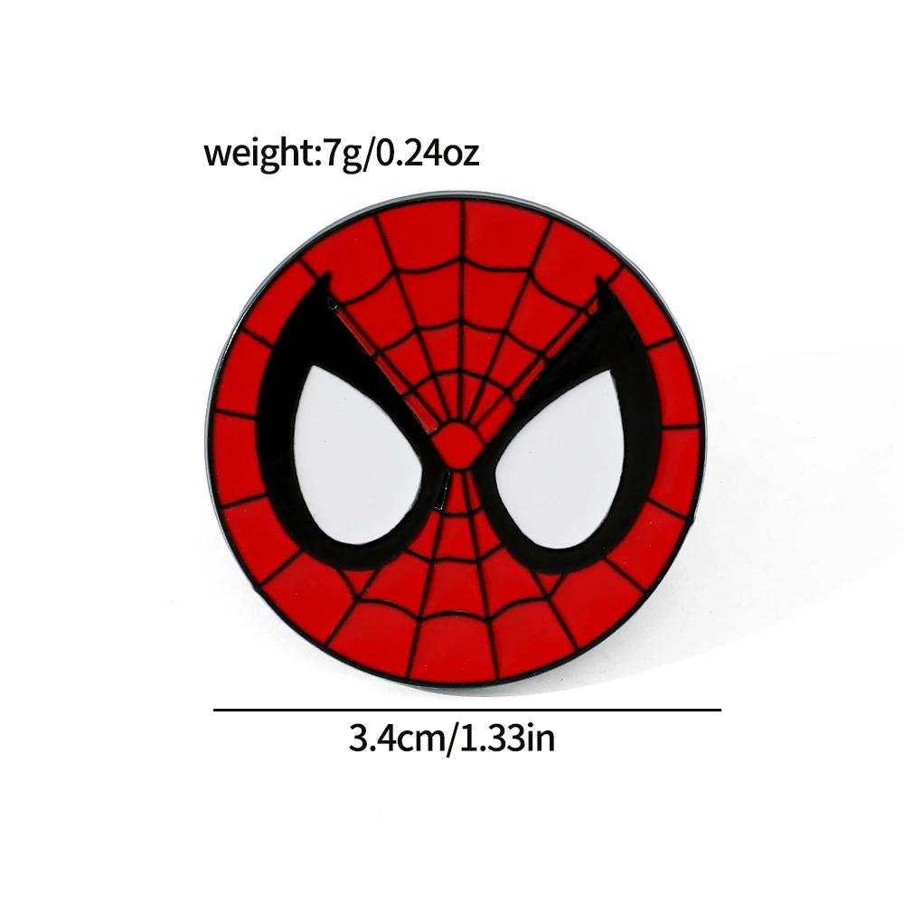 2 Pcs Cute cartoon creative Spider-Man alloy brooch European and American film characters superhero metal badge accessories