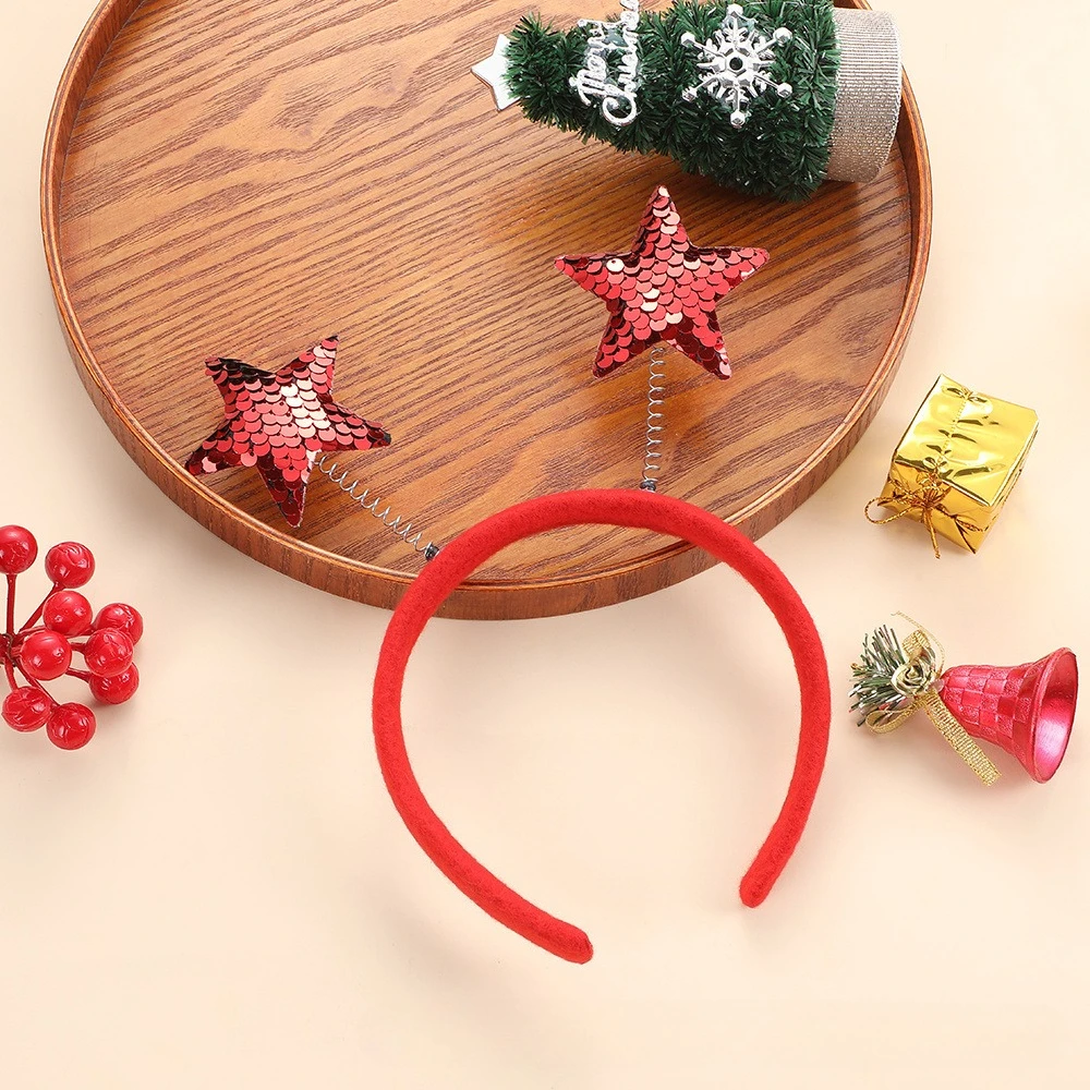 

Christmas Pentagram Headband Santa Claus Snowman Cute Headband Holiday Adult and Children Headwear Headband