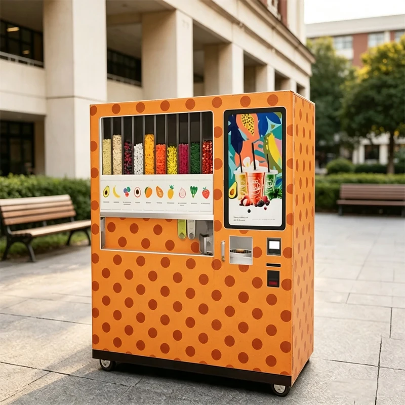 Automatic Commercial Smoothie Vending Machine With 8 Ingredient Hoppers Touch Screen Self Service Cold Drink Maker For Store Use