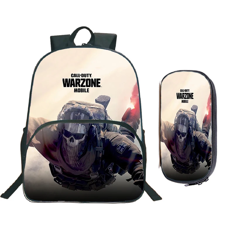 Game Call Of Duty Warzone Backpack With Pencil Bag Large Capacity Schoolbag 2pcs Set Boys Sports Bookbag Waterproof Travel Bag