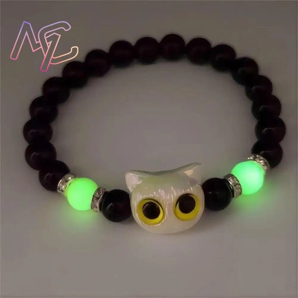Natural Jade Agate Cat Bracelet Beads Bangle Fashion Talismans Vintage Luxury Amulet Carved Accessories Charm Gifts for Women