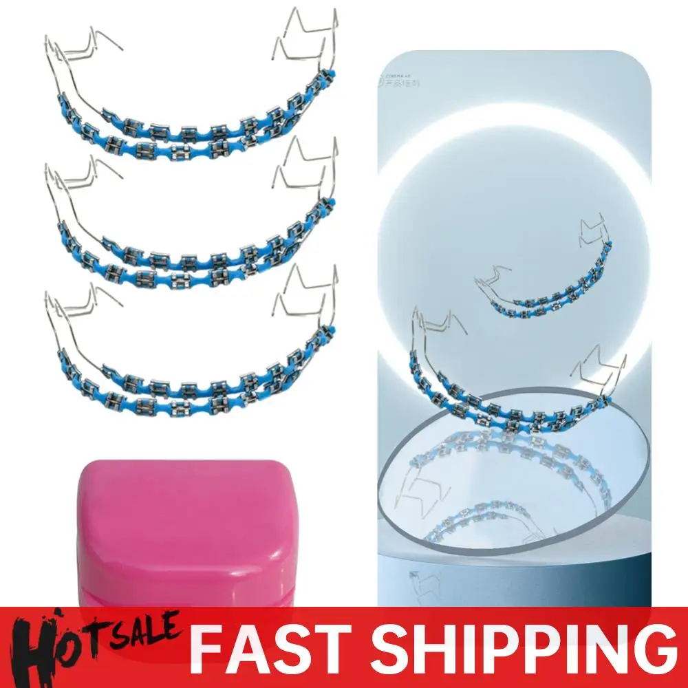 

Temporary Tooth Decoration Dental Fake Braces with Ligature Ties Orthodontic Braces Dental Metal Bracket for Tooth Decor