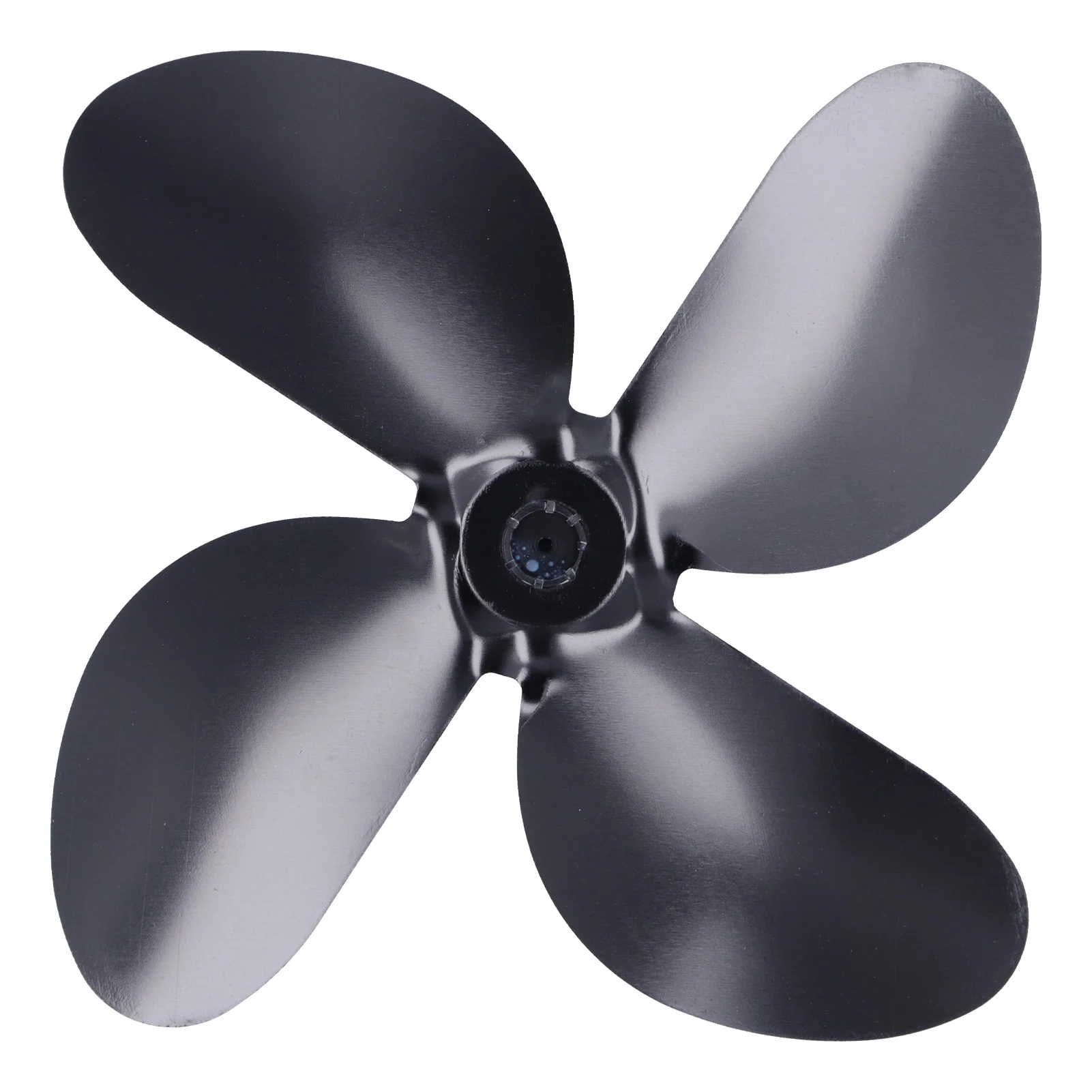 Vervangend ventilatorblad voor haard, aluminiumlegering, zwart, kachelventilatorblad, haardblad vervanging, haardblad.