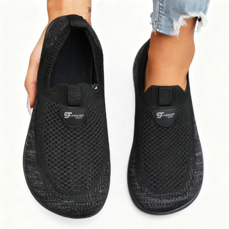 Flache Schuhe mit breiter Zehenpartie für Damen, leicht, bequem, modisch, Wanderschuhe, neue minimalistische Mesh-Kausal-Turnschuhe, Zapatos De Mujer