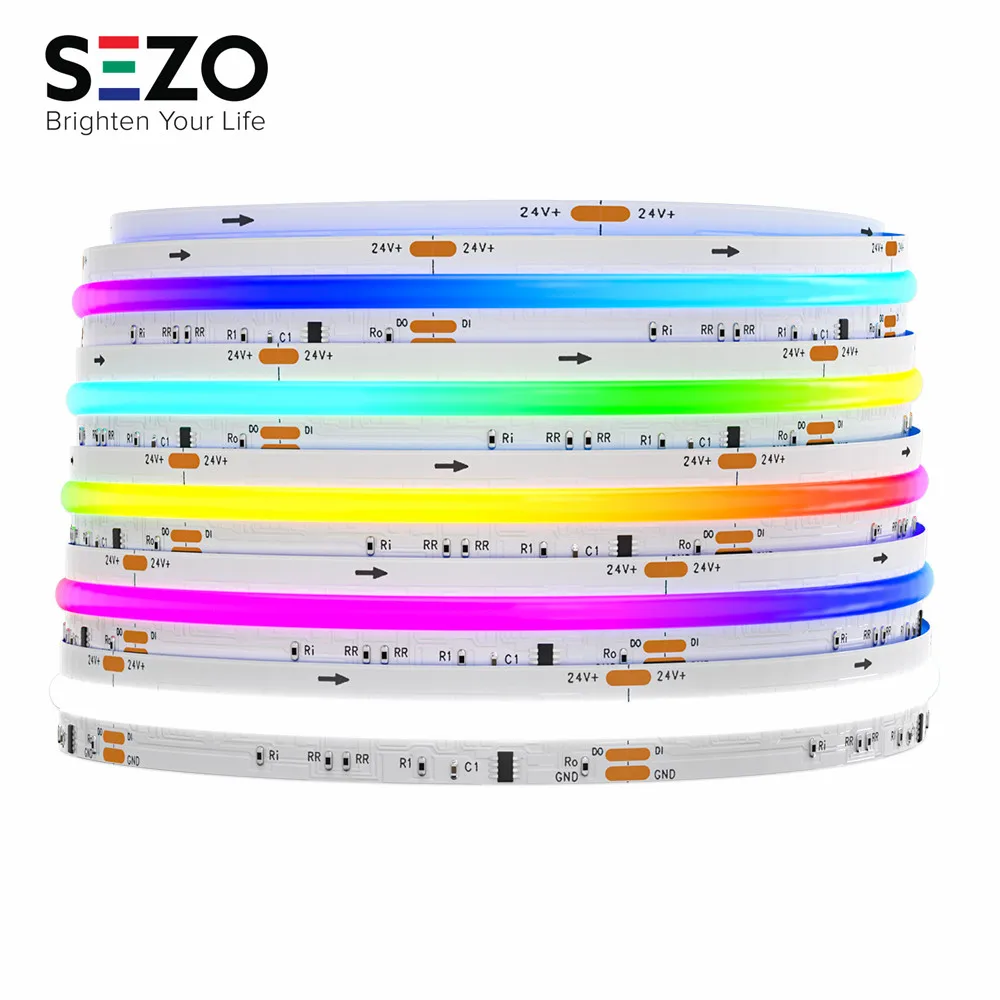 FCOB SPI RGBW IC LED Light Strip 896 LEDs WS2814 Addressable Dream Color 12mm DC24V SK6812 High Flexible FOB COB Lights Room Dec