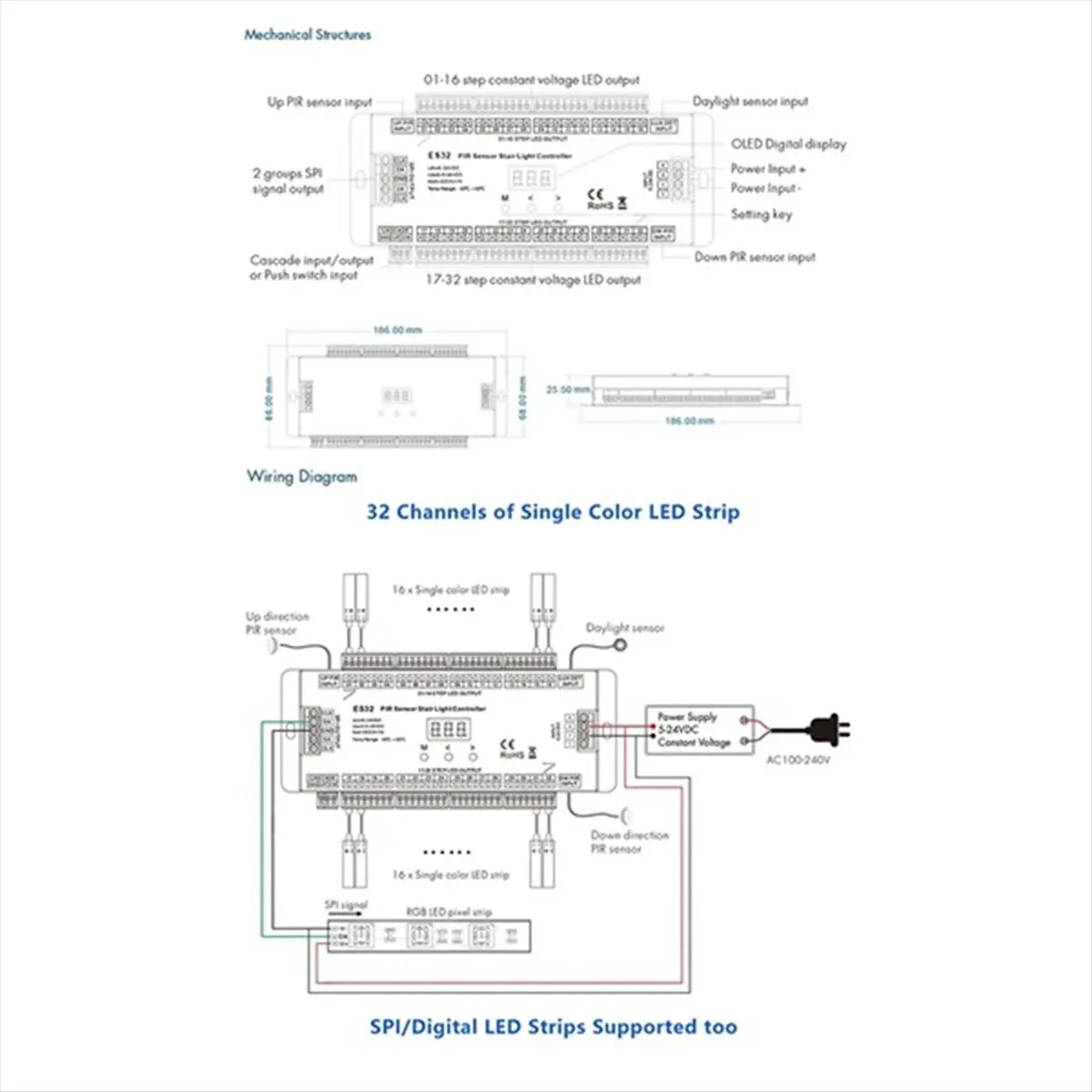 controlador-de-luces-para-escaleras-con-sensor-pir-hdl-de-32-canales-controlador-de-tiras-led-rgb-pixel-spi-de-2-canales-regul