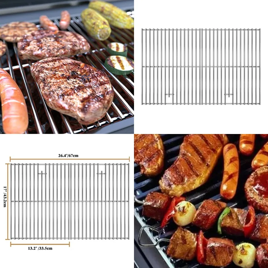 

17 Inch Cooking Grates for Home Depot Nexgrill 720-0830H, 720-0830D, 720-0783E, 720-0783C, Heavy Duty Stainless Steel Grill Gra