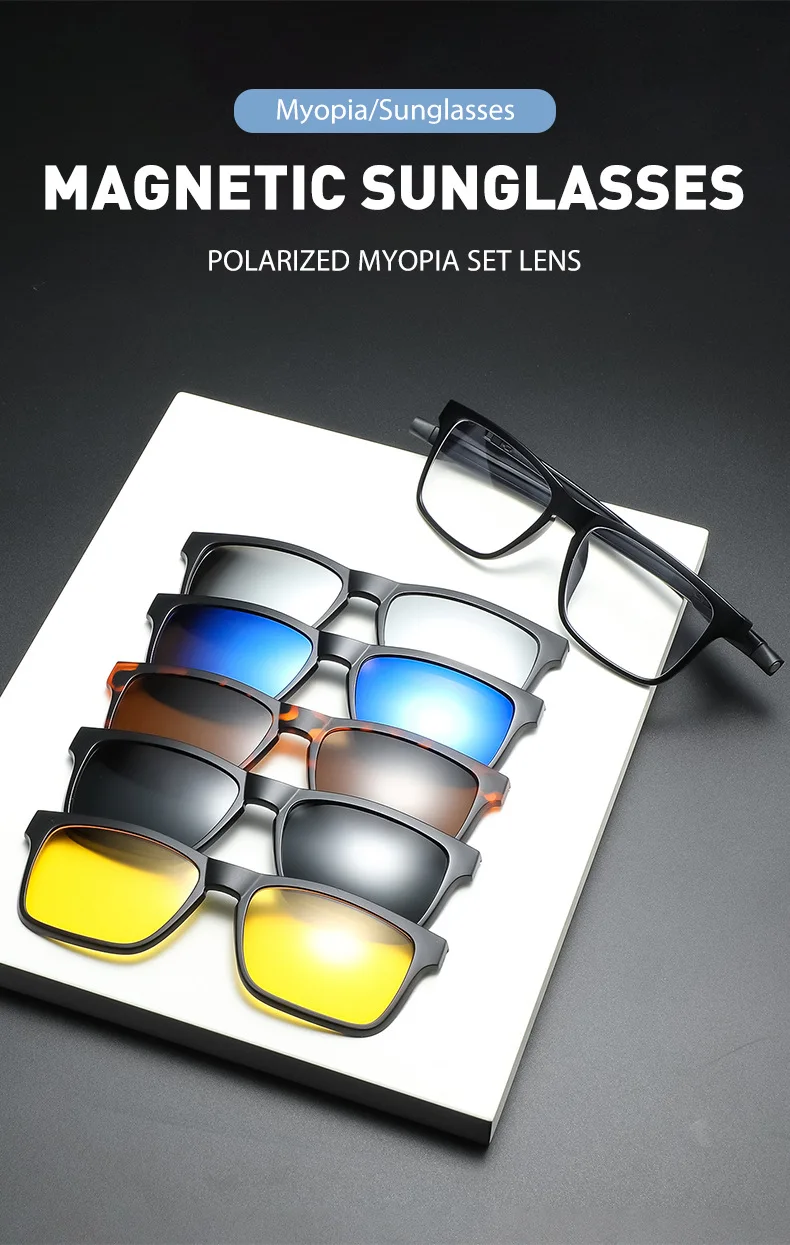 VCKA Sport Lesen Sonnenbrillen Mode Frauen Männer Polarisierte Magnetische Clip Gläser Im Freien Spiegel Set Teleskop Beine + 1.0 ~ + 4,0 – Detail 1
