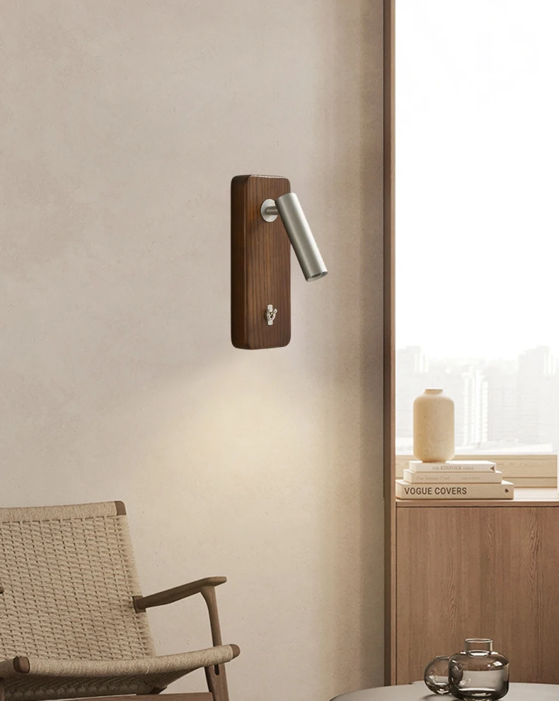 With Switch Wall Lamp Gold Silver Brass Wooden