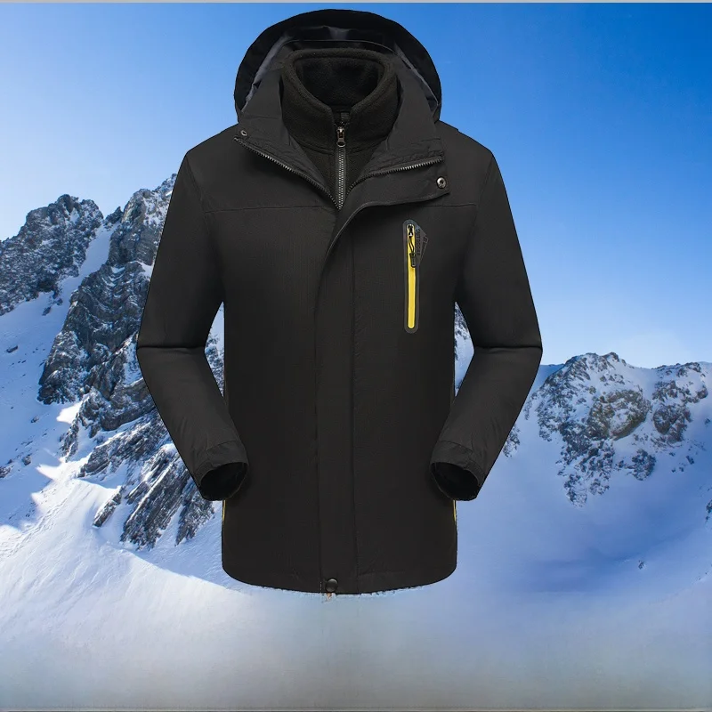 

Outdoor Waterproof Fce Lined Tee-in-One Thiened Two-Piece Set ex Windproof Breathable Jaet Youth Faion Sle