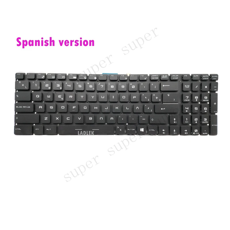 clavier-espagnol-sss-pour-msi-gp62mvr-6rf-gp62mvr-7rfx-gp62vr-7rf-leopard-pro