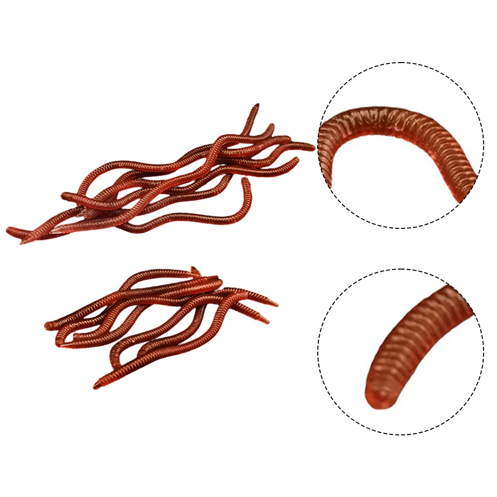 20pcs Earthworm Fishing Lure Kit 8cm 10cm Artificial Earthworm Soft Bait Simulation Fake Bait Fishing Tools image 2