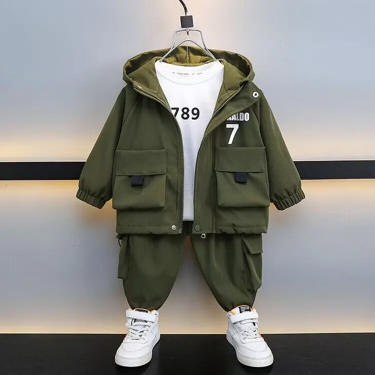 2024 New Children Clothes Set Spring Autumn Tracksuit Boy Sets for Children  Clothing Cotton Full Length Kids Clothes