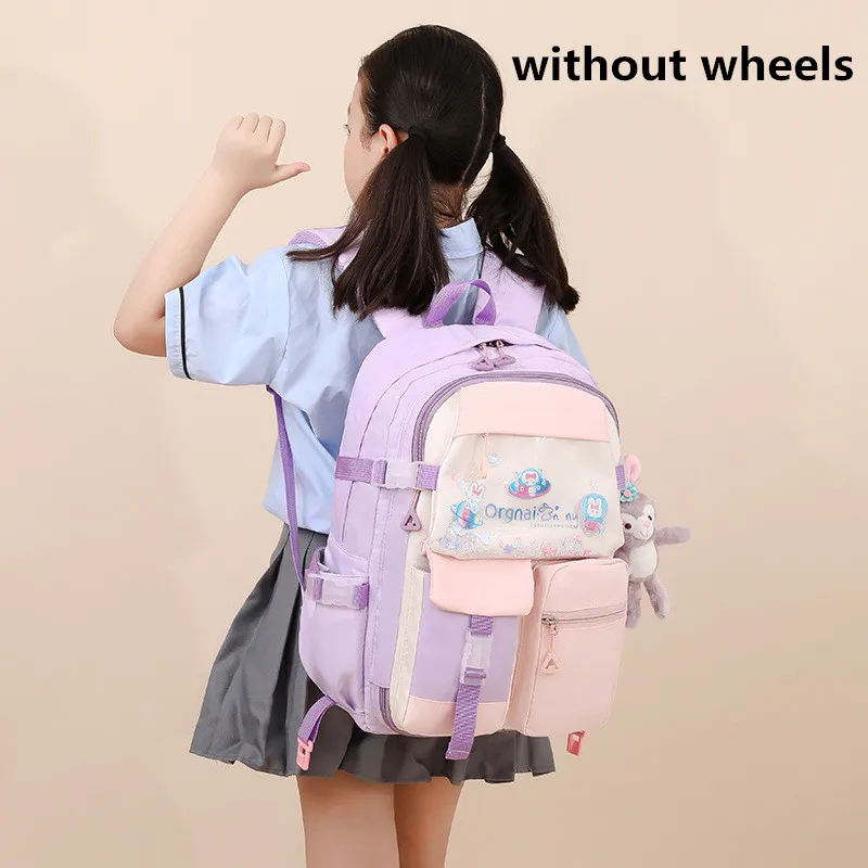 Children Wheels School Bags For Girls Kids Backpacks With Wheel Trolley Luggage Wheeled backpack Backbag Schoolbags sac Mochila