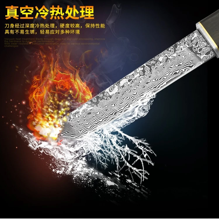 New Damascus / D2 Steel Tanto Blade Ebony Handle Japaness Style Survival Tactical Knife Camping EDC Tools Hunting Pocket Knives