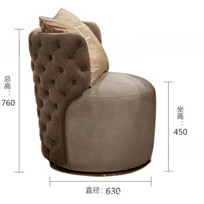 

Nordic classical light luxury rotating dressing chair bedroom flannel fashion single fabric sofa leisure study