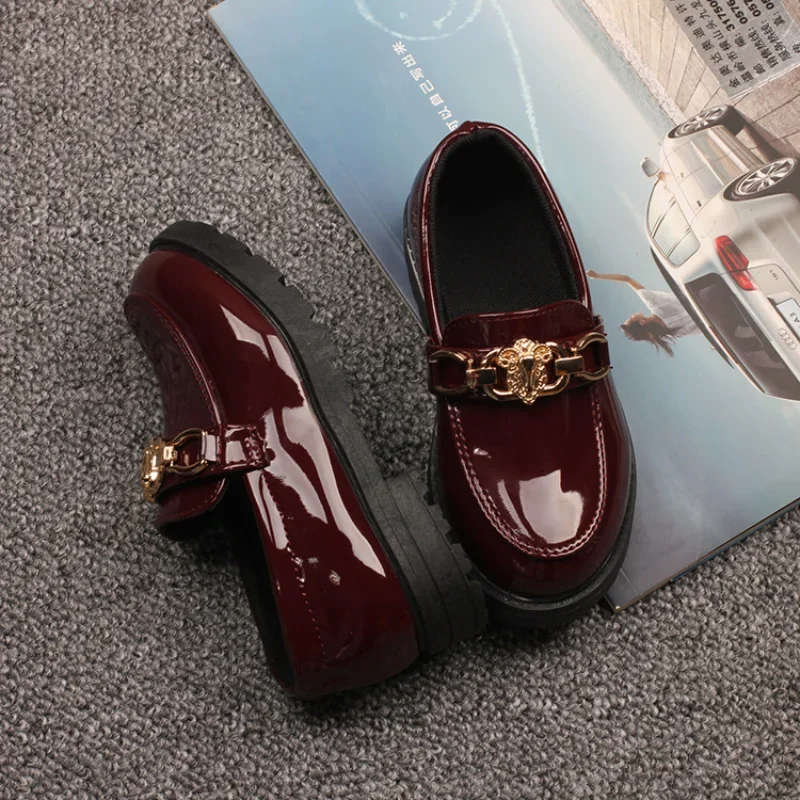 Children Loafers Slip on Pu Leather Spring New Fashion Soft Sole Flat Shoes Girls Princess Toddler Classic Casual Shoes for Boys