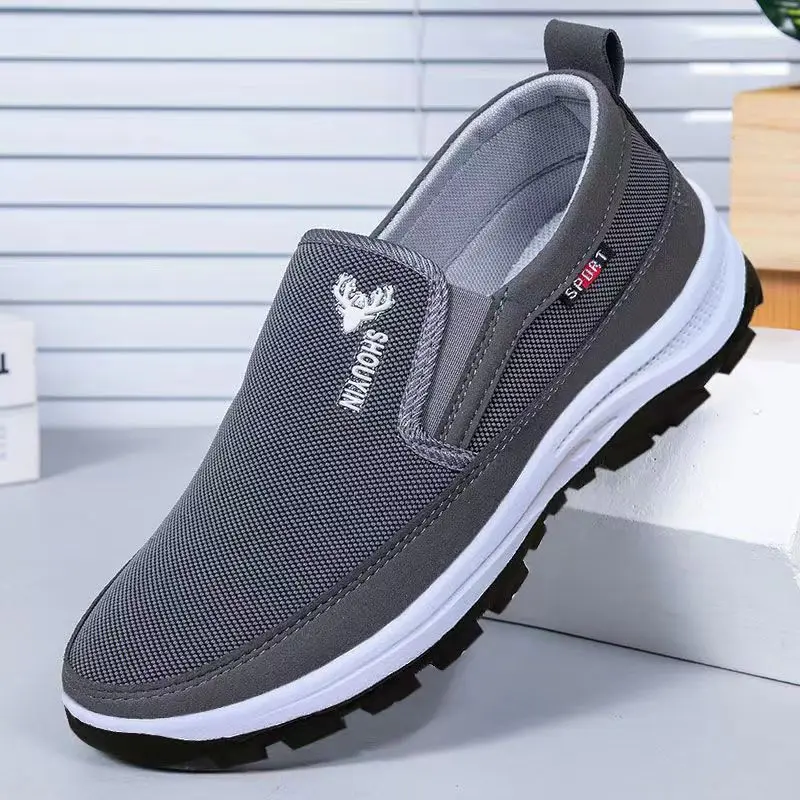 Spring 2026 Men's Casual Canvas Shoes Low Help Soft Bottom Breathable Comfortable Middle-Aged And Elderly Footwear