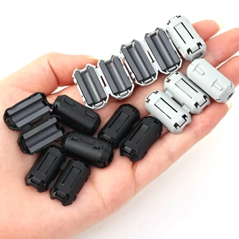 20/1pcs Noise Filter Magnetic Clips Radio Cable Wire Clip Toroidal Ferrite Core Clamp for Suppressor Powerline Power Cord Clamp