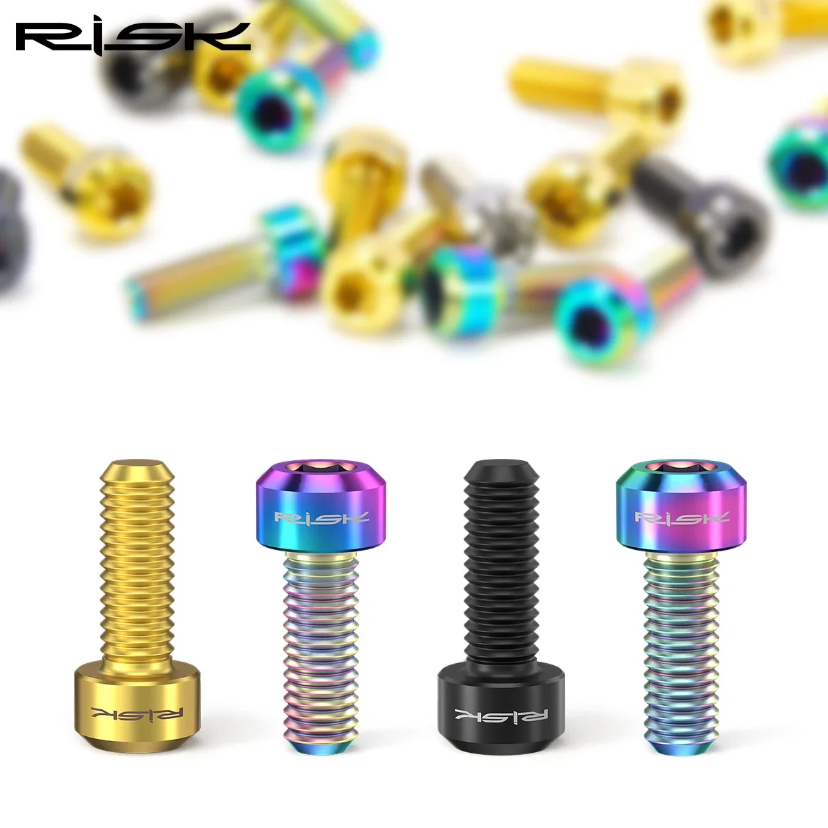 Risk M5*14mm Titanium Bolts, Brake Lever Screw for MTB Derailleur Lever, Cycling Bicycle Thumb Shifter Bolt,Variable Speed Screw