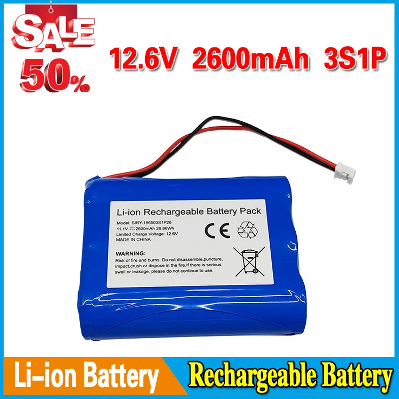 

High-Quality 12V 2600mAh 3S1P 18650 Lithium-ion Rechargeable Battery, for Closed-Circuit Television Cameras and Others